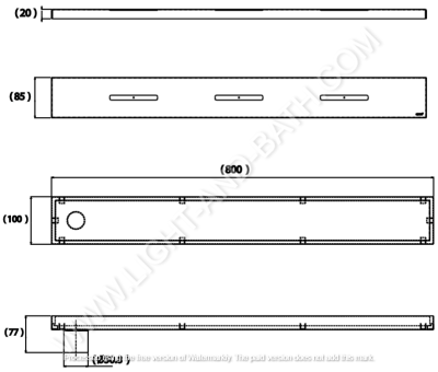 CT6406Z3P(HM) รางน้ำทิ้งสำหรับท่อพีวีซีขนาด 2 นิ้ว(10X80ซม.)