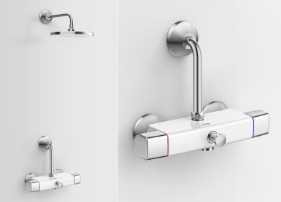 A-0715-200WT / FFAS0715-604090BT0 ก๊อกผสมยืนอาบแบบติดผนัง รุ่น NEO MODERN DH