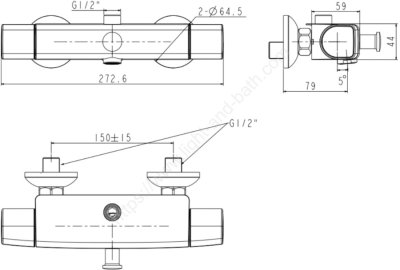 A-0715-200 / FFAS0715-604500BT0 ก๊อกผสมยืนอาบแบบติดผนัง รุ่น NEO MODERN DH
