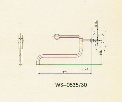 WS-0535-30 ก๊อกเดี่ยวอ่างล้างจาน แบบติดผนัง รุ่น NAN