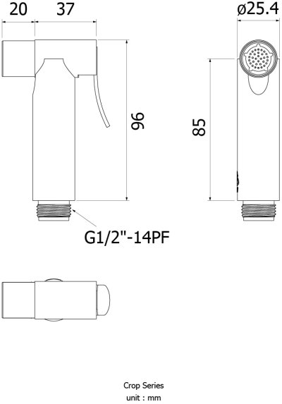 FXHOY-0041WS หัวฉีดชำระรุ่นCROPสีขาว รุ่น0040WS(เฉพาะหัว)