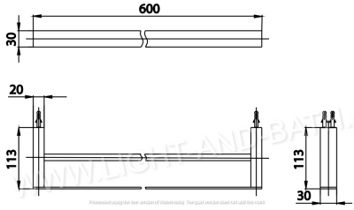 CT0276#GR2(HM) ราวแขวนผ้าคู่ 60 ซม. รุ่น EDGE