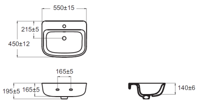 TF-0262-WT-0 (CCAS0262-0010410F0) อ่างล้างหน้า แบบแขวนผนัง รุ่น LOVEN