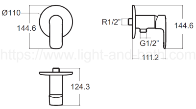 A-1M26-10 ก๊อกน้ำเย็นยืนอาบ แบบติดผนัง รุ่น LOVEN MONO