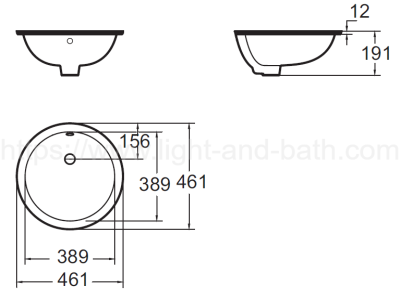 TF-0433-WT-0 (1010881C00) อ่างล้างหน้า แบบฝังใต้เคาน์เตอร์ รุ่น CONCEPT