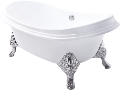 FBY1756PTNE อ่างอาบน้ำเหล็กหล่อ (ขาสีเงิน)