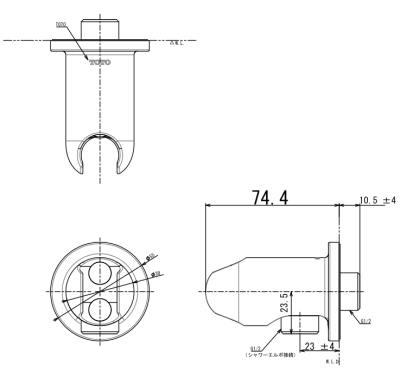 TBW07021T ข้อต่อสำหรับฝักบัวสายอ่อน แบบมีขอแขวน