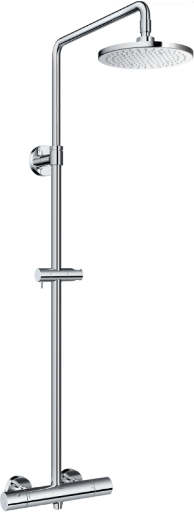 TBW07402T ก๊อกผสมสำหรับยืนอาบน้ำ แบบปรับอุณหภูมิคงที่ พร้อมฝักบัวก้านแข็ง (Round)