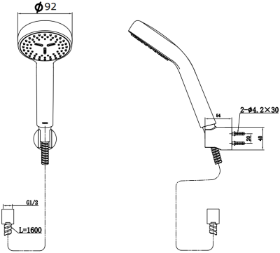 TBW07011T ฝักบัวพร้อมสาย 1 ระบบ