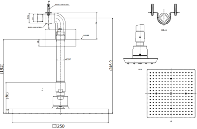 TBW08002T1 ฝักบัวก้านแข็ง ขนาด 250 x 250 mm.