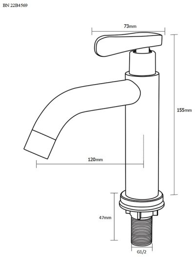 BN 22B4569 ก็อกน้ำล้างหน้าน้ำเย็น