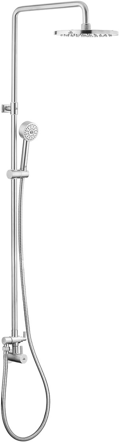 FJVHS-115TCS ฝักบัวปรับ 2 ระดับ หัวฝักบัว8" ก๊อกคู่ผสม+สายSUS+ไดเวอร์เตอร์แกนเสียบ ฝักบัวมือถือ OD2.1/2" รุ่น POCKET