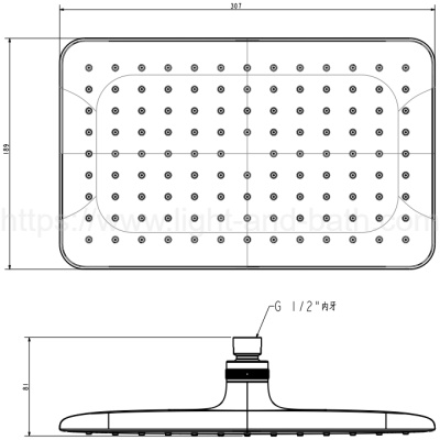 A-952-234-GL (FFASS515-000GL0BT0) หัวฝักบัวเรนชาวเวอร์ ขนาด 12 นิ้ว (GOLD)