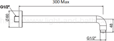 A-1026-GRA ก้านฝักบัวเรนชาวเวอร์ แบบออกผนัง ขนาด 17 นิ้ว (ROSE GOLD)