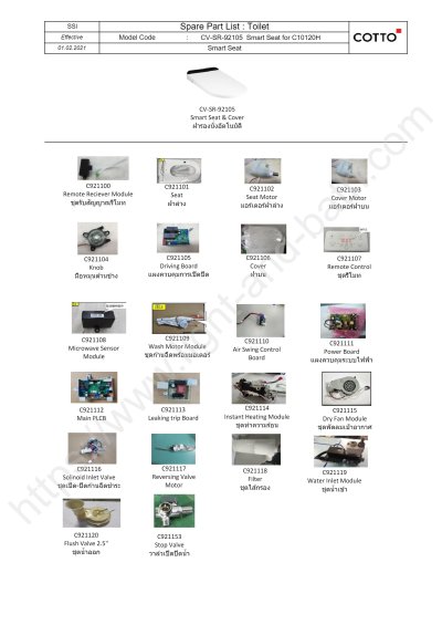 CV-SR-92105 ฝารองนั่ง เอนกประสงค์แบบใช้ไฟฟ้า
