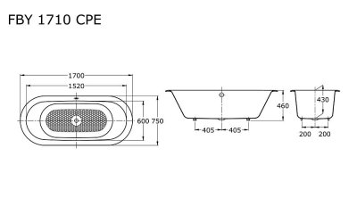 FBY1710CPE CAST IRON BATHTUB