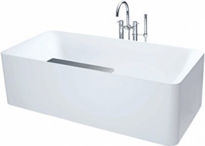 PJY1704HPWE อ่างอาบน้ำหินอ่อนสังเคราะห์+มือจับ+สะดือ