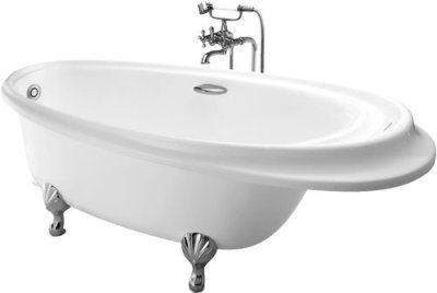 PPY1610HIW อ่างอาบน้ำเพิร์ลตั้งพื้นแบบมือจับ+สะดือ