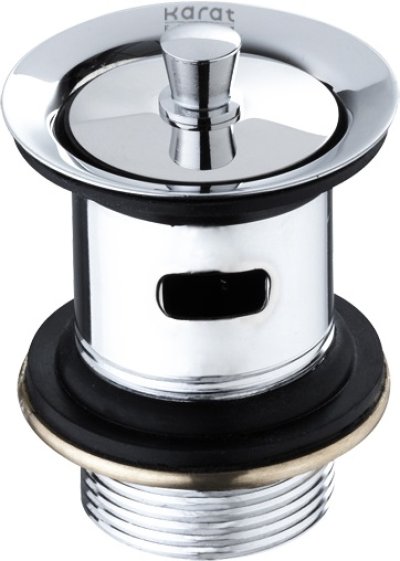 KA-02-234-50 สะดืออ่างล้างหน้าแบบดึงล็อค (มีรูน้ำล้น) วัสดุ Zinc ชุบโครเมี่ยม