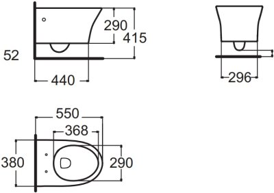 TF-3116V-WT (CCAS3140-3W20400F0) โถสุขภัณฑ์แบบแขวนผนัง 3/4.5 ลิตร รุ่น SIGNATURE (ไม่รวมฝารองนั่ง)
