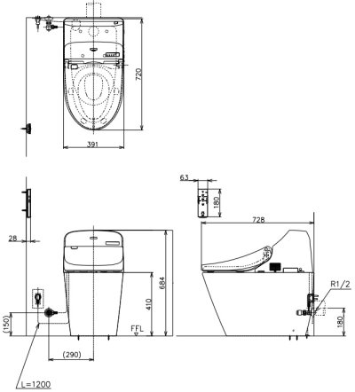 CES9433PRA สุขภัณฑ์ แบบชิ้นเดียว 4.5/3 ลิตร