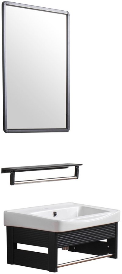 J SUPER-SET-BK ชุดอ่างล้างหน้าพร้อมกระจกและหิ้งวางของ