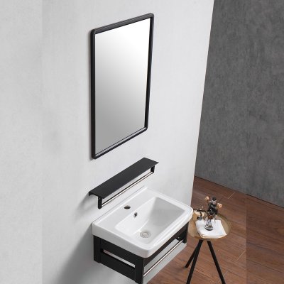 J SUPER-SET-BK ชุดอ่างล้างหน้าพร้อมกระจกและหิ้งวางของ