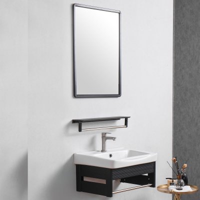 J SUPER-SET-BK ชุดอ่างล้างหน้าพร้อมกระจกและหิ้งวางของ