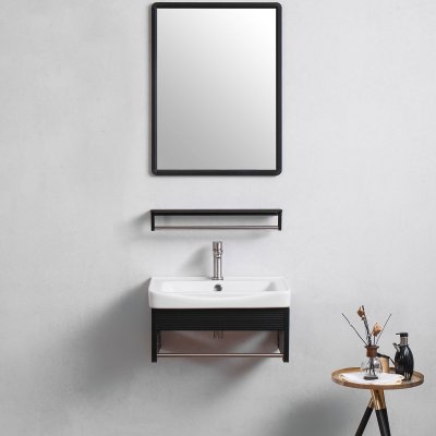 J SUPER-SET-BK ชุดอ่างล้างหน้าพร้อมกระจกและหิ้งวางของ