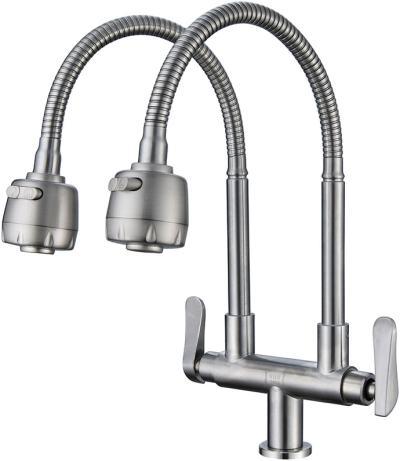 RA A124-A3636 ก๊อกซิงค์น้ำเย็นแบบสองงวง สแตนเลส