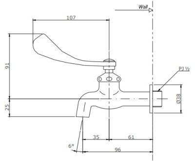 T23BQ13N ก๊อกเดี่ยวติดผนัง