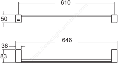 K-1393-46-BK ราวแขวนผ้า 60 ซม. รุ่น ACACIA EVOLUTION (MATT BLACK)