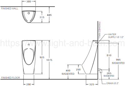 C31607(DC) โถปัสสาวะชาย รุ่น PRESTON
