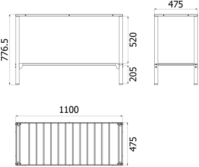 FXVH0-0273EK ขาตั้งอ่างล้างจานสแตนเลส เกรด 201