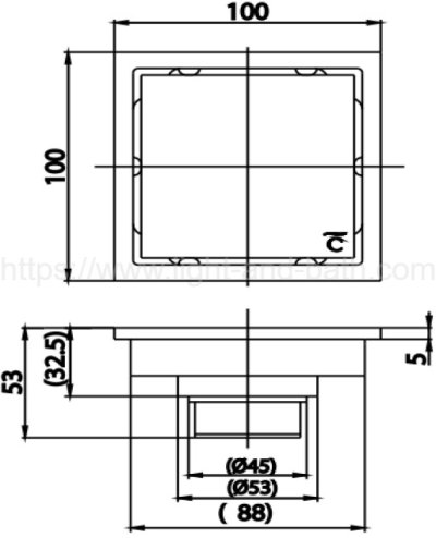 CPF6403Z2P#BN2 ตะแกรงน้ำทิ้งสเตนเลสเหลี่ยม รุ่น QUIL