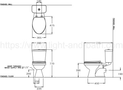 C13442 สุขภัณฑ์ แบบสองชิ้น 3/6 ลิตร รุ่น BEN-P