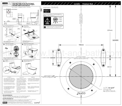 C10327(CV8) สุขภัณฑ์ แบบชิ้นเดียว 3/4.2 ลิตร รุ่น SIMPLY MODISH + C9208