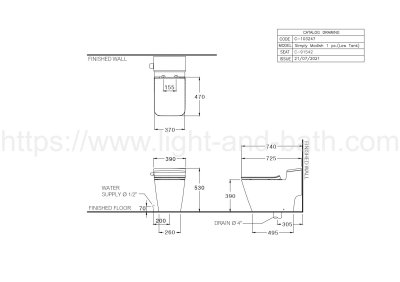 C103247 สุขภัณฑ์ แบบชิ้นเดียว 4.8 ลิตร รุ่น SIMPLY MODISH+C91542