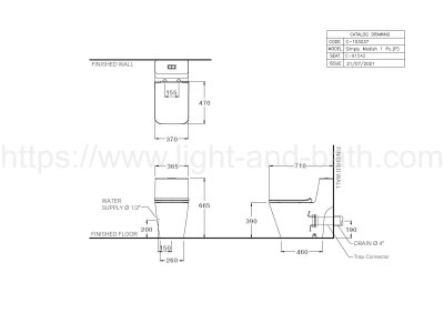 C103237 สุขภัณฑ์ แบบชิ้นเดียว 3/4.5 ลิตร รุ่น SIMPLY MODISH+C91542