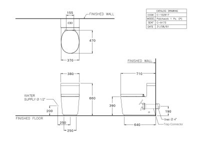 C102917 สุขภัณฑ์ แบบชิ้นเดียว 3/4.5 ลิตร รุ่น PATCHWORK
