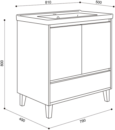 J BC-7038-FL/SET ชุดตู้อ่างล้างหน้าแบบตั้งพื้น ขนาด 80 ซม.
