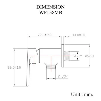 WF-158MB ก๊อกฝักบัวเซรามิควาล์วก้านโยก