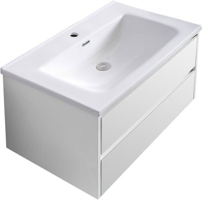 J BC-9903-MIR/SET ชุดอ่างล้างหน้าพร้อมตู้สีขาวกระจก ขนาด 80 ซม.