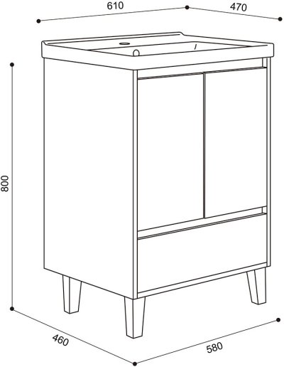 J BC-7045-FL/SET ชุดตู้อ่างล้างหน้าแบบตั้งพื้น ขนาด 60 ซม.