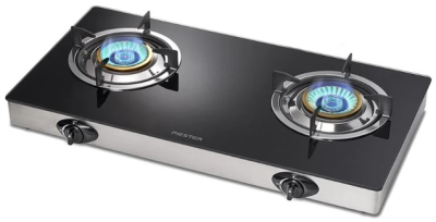 PCM1608 เตาแก๊ส 2 หัวเตา ท็อปกระจกสีดำ