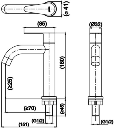 CT1277#SA(HM) ก๊อกเดียวอ่างล้างหน้า แบบก้านโยก