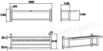 CT0352 ชั้นวางผ้าพร้อมราว 60 ซม. รุ่น EDGE