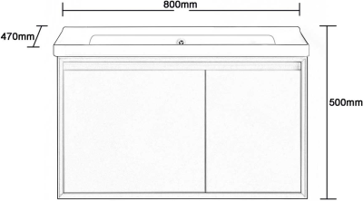 J 6308-CAB/SET ชุดอ่างล้างหน้าเซรามิคพร้อมตู้เก็บของ ขนาด 80 ซม.