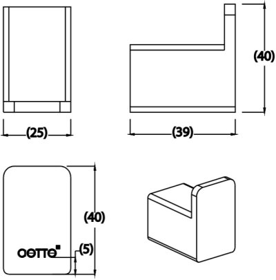 CT0331#BL(HM) ขอแขวนผ้า (สีดำ) รุ่น AVA