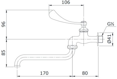 T30ARQ13N ก๊อกเดี่ยวก้านปัดติดผนัง